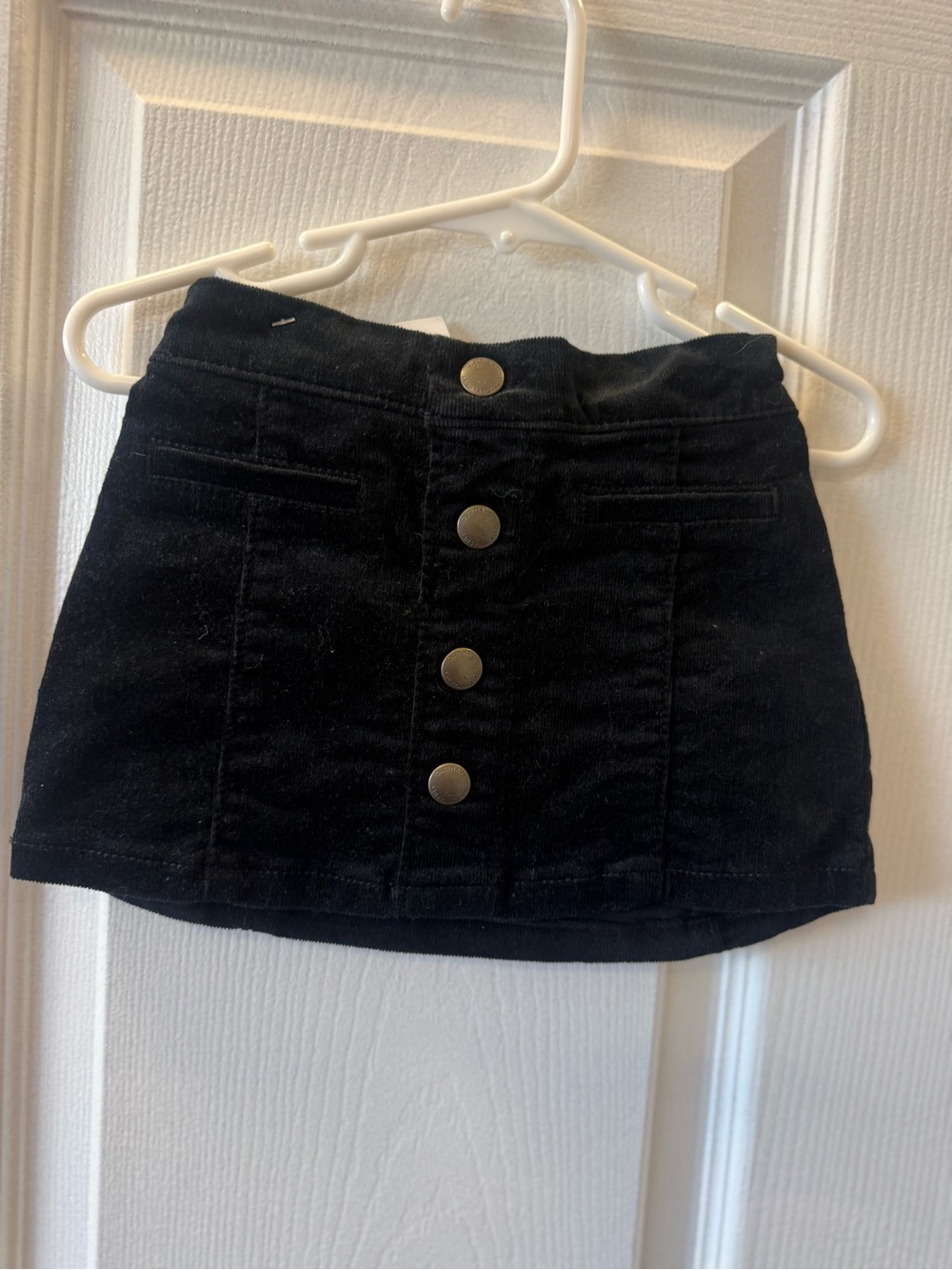 Old Navy Black Corduroy Button-Front A-Line Skirt